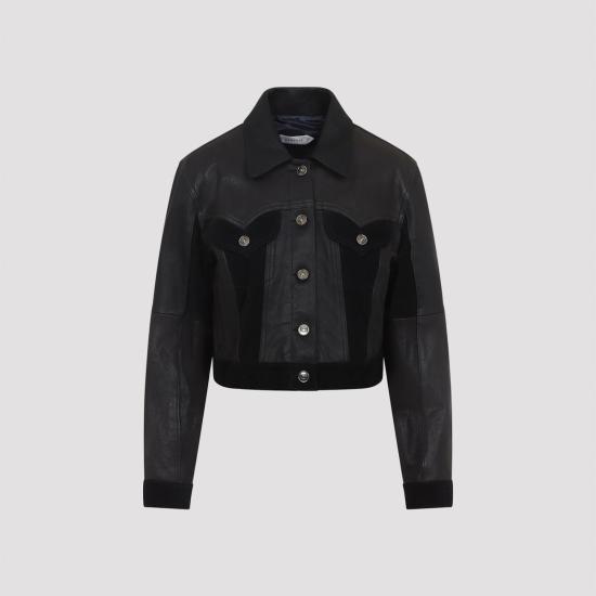  베르사체 가죽 자켓 블랙 가죽 재킷 - VERSACE