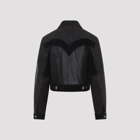  베르사체 가죽 자켓 블랙 가죽 재킷 - VERSACE