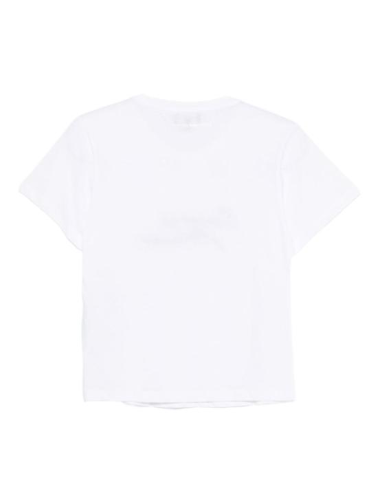  엠포리오 아르마니 반팔 티셔츠 로고 코튼 티셔츠 화이트 - EMPORIO ARMANI