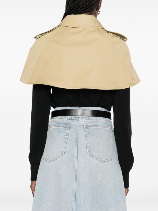  버버리 트렌치 코트 코튼 트렌치 케이프 카키 - BURBERRY