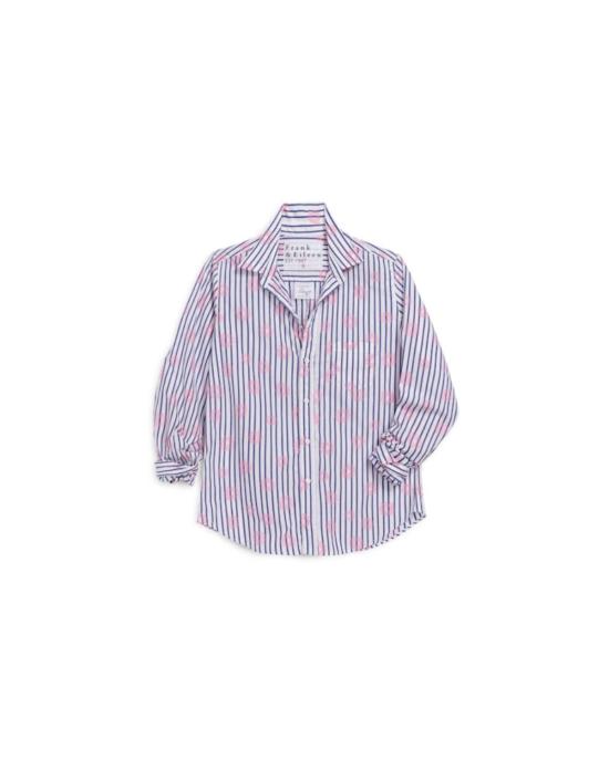  프랭크 앤 에일린 셔츠 프랭크 & 아일린 배리 맞춤형 버튼업 셔츠 핑크 꽃무늬/블루 스트라이프