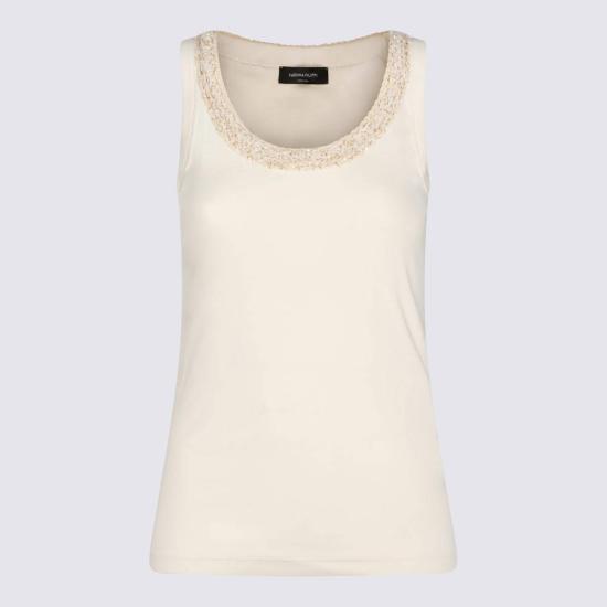  파비아나 필리피 민소매 티셔츠 Fabiana Filippi 코튼 탱크탑 Burro