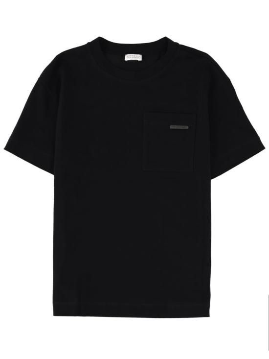  브루넬로 쿠치넬리 반팔 티셔츠 포켓 티셔츠 블랙