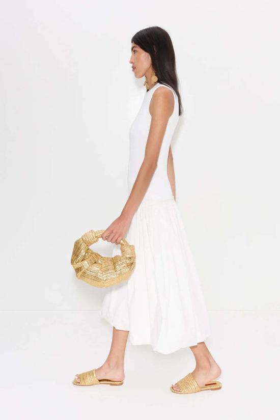  사이먼밀러 뮬/슬리퍼 사이먼 밀러 메탈릭 라피아 살레르노 샌들 골드 내추럴 - SIMONMILLER