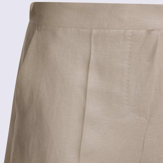  막스마라 숏팬츠 린넨 반바지 베이지 - MAX MARA