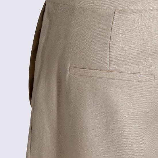  막스마라 숏팬츠 린넨 반바지 베이지 - MAX MARA