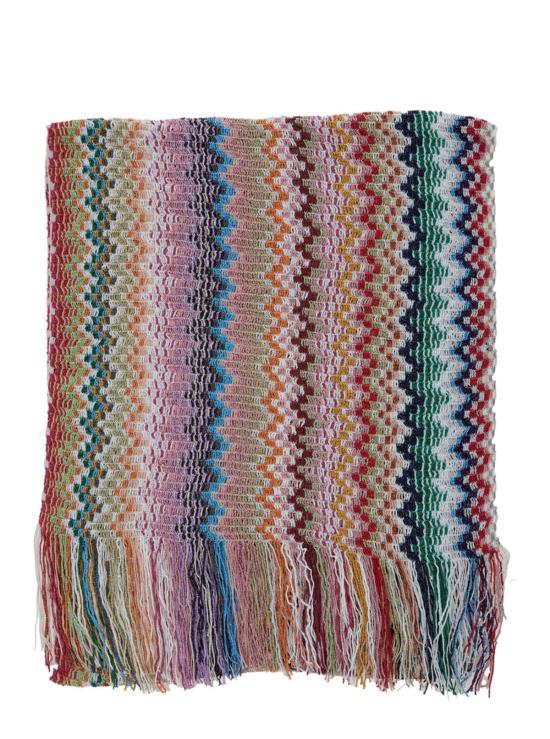  미소니 머플러/스카프 미쏘니 지그재그 모티브 비스코스 혼방 프린지 스카프 멀티컬러