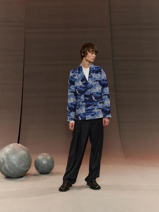  헨릭 빕스코브 수트 자켓 Henrik Vibskov 모티브 블레이저 피시 블루 - HENRIK VIBSKOV