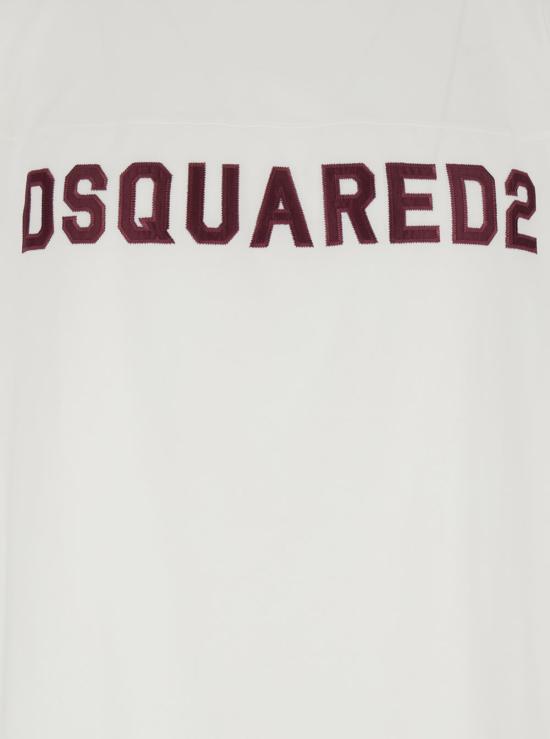  디스퀘어드2 반팔 티셔츠 Dsquared2 티셔츠 (가슴 부분 자수 로고, 화이트) - DSQUARED2