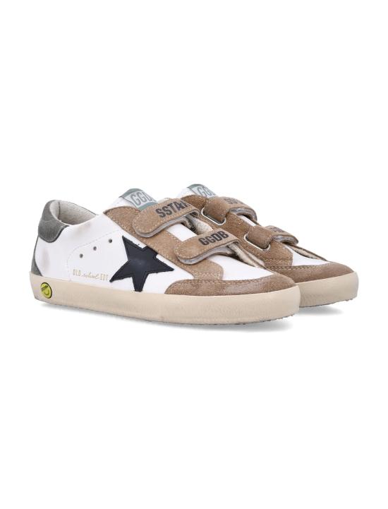  [키즈] 골든구스 스니커즈 골든 구스 아동용 올드스쿨 스니커즈 화이트/브라운 - GOLDEN GOOSE