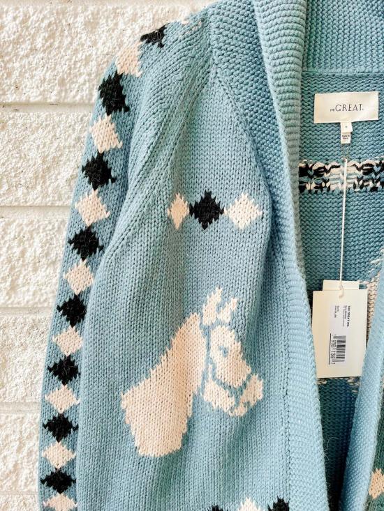  더 그레이트 가디건 그레이트 스테이블 로지 카디건 블루 벨 - THE GREAT