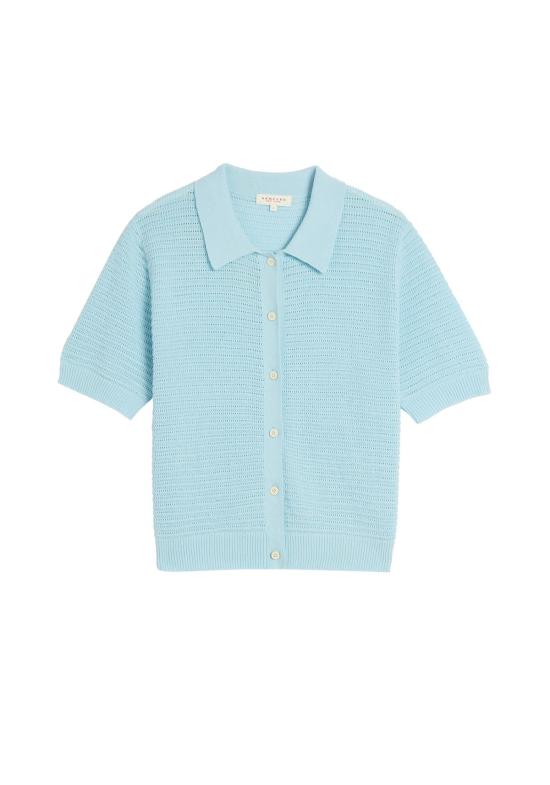  데미리 뉴욕 반팔 티셔츠 데밀리 레이첼 포인트엘 립 코튼 폴로 탑 - DEMYLEE