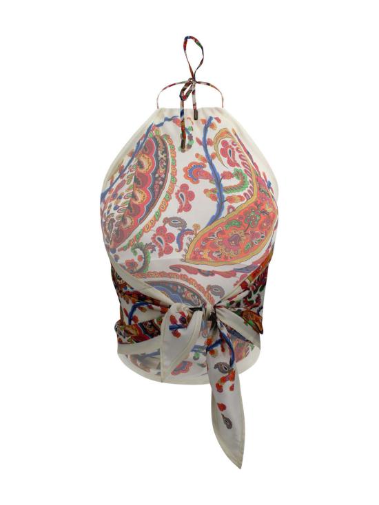  에트로 블라우스 실크 반다나 스타일 탑 (페이즐리 프린트) - ETRO