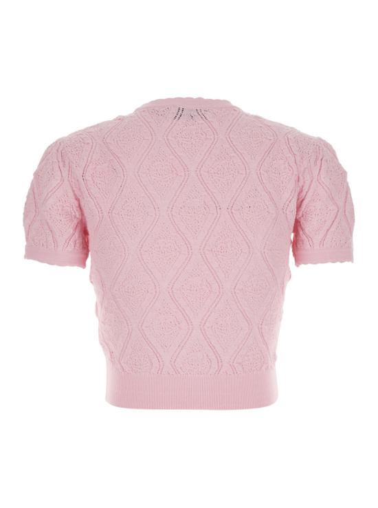  셀프 포트레이트 가디건 포인트엘 니트 탑 핑크 - SELF PORTRAIT