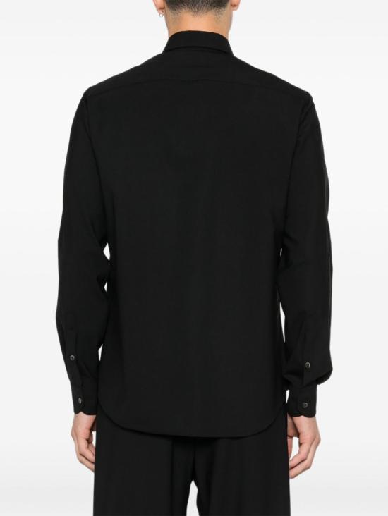  엠포리오 아르마니 스웨터 울 셔츠 블랙 - EMPORIO ARMANI