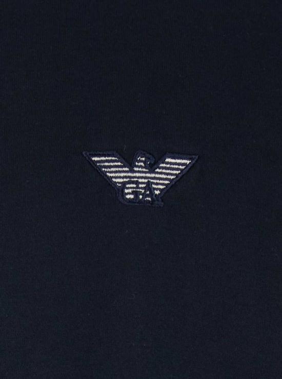  엠포리오 아르마니 긴팔 티셔츠 로고 크루넥  블루 - EMPORIO ARMANI