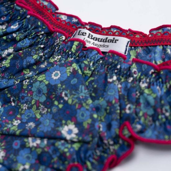 Le Boudoir Los Angeles 팬티 르부두아르로산젤레스 라 조지아 코튼 탕가  블루 플라워 - OTHER BRANDS