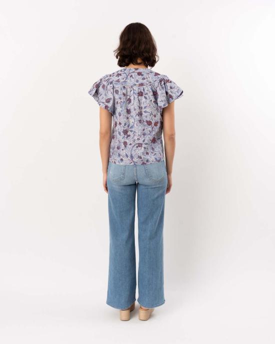  울라 존슨 블라우스 펄린 반팔 코튼  가드니아 - ULLA JOHNSON