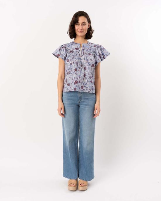  울라 존슨 블라우스 펄린 반팔 코튼  가드니아 - ULLA JOHNSON