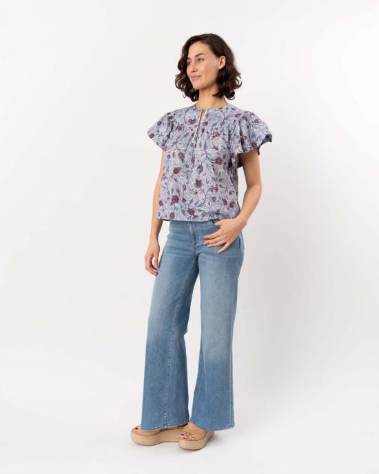  울라 존슨 블라우스 펄린 반팔 코튼  가드니아 - ULLA JOHNSON