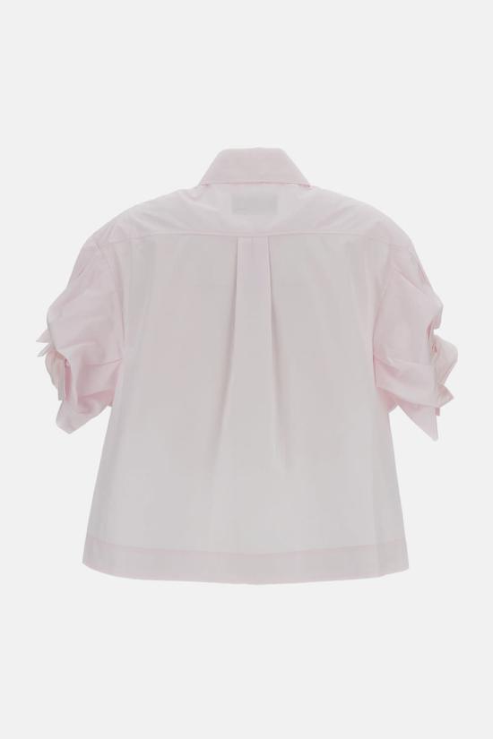  시몬로샤 셔츠 시몬 로샤 크롭 로즈 퍼프 슬리브 셔츠 핑크 - SIMONE ROCHA