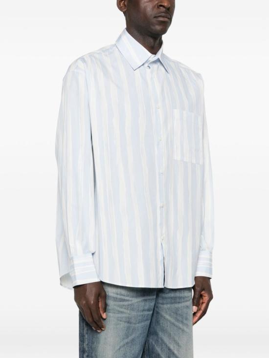  자크뮈스 긴팔 셔츠 Jacquemus La Chemise Camargue 셔츠 클리어 블루 - JACQUEMUS