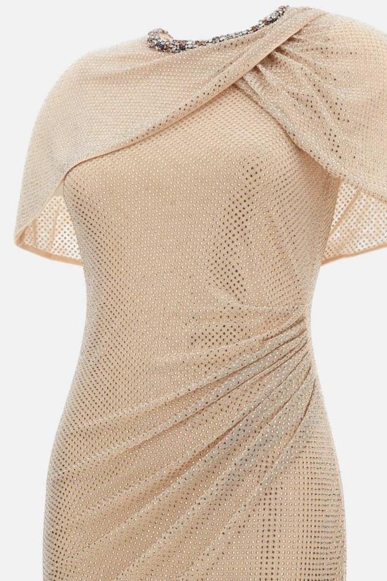  셀프 포트레이트 롱 원피스 샴페인 라인스톤 맥시 드레스 베이지 - SELF PORTRAIT