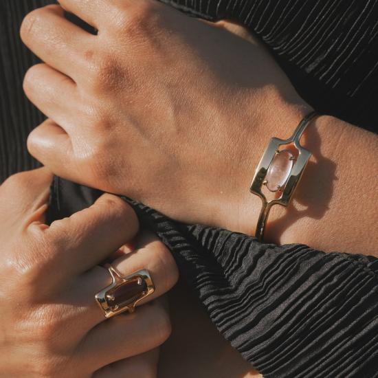  린지 루이스 팔찌 월튼 커프 골드/블루 - LINDSAY LEWIS