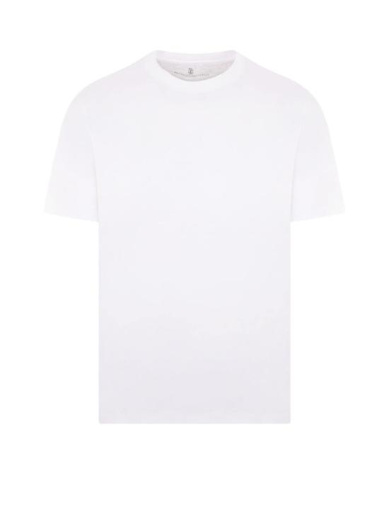  브루넬로 쿠치넬리 반팔 티셔츠 면 티셔츠 화이트