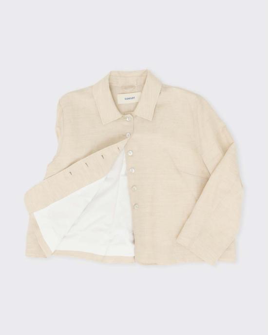  코울리 스튜디오 자켓 콜리 스튜디오 영국산 린넨 울 릴리 재킷 오트 - CAWLEY STUDIO