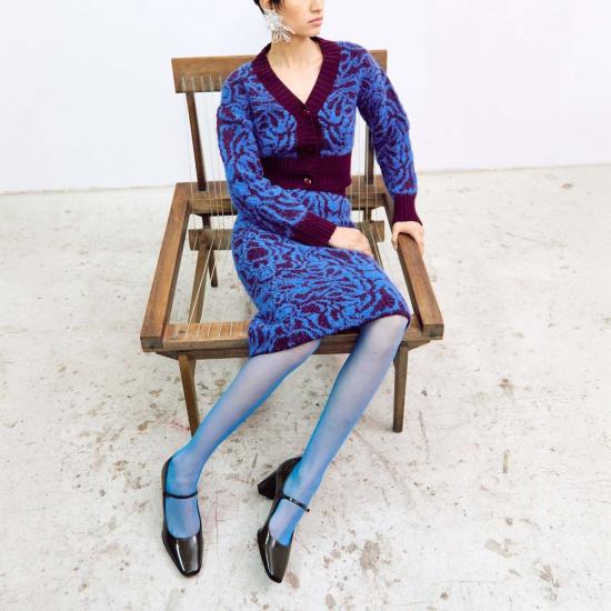  Mozhdeh Matin 가디건 Gasha 카디건 블루 자카드 - OTHER BRANDS