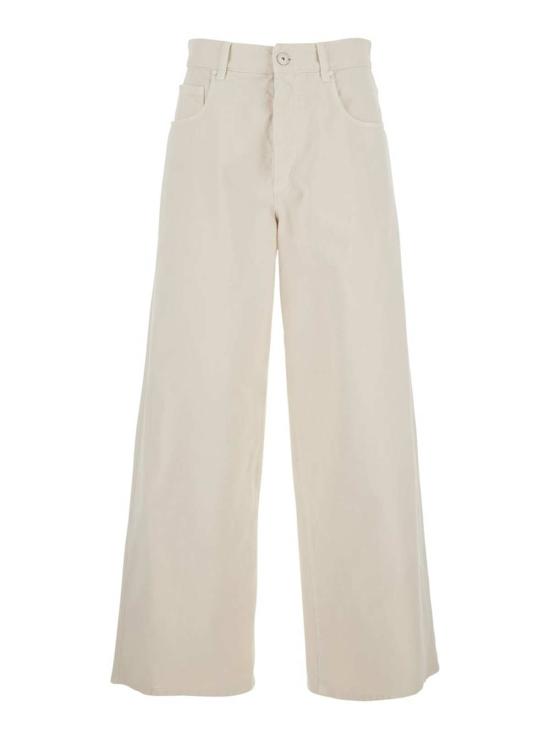  브루넬로 쿠치넬리 데님 팬츠 Brunello Cucinelli 와이드 진 화이트