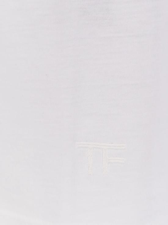  톰포드 반팔 티셔츠 톰 포드 코튼 앤 실크 티셔츠 옵티컬 화이트 - TOMFORD