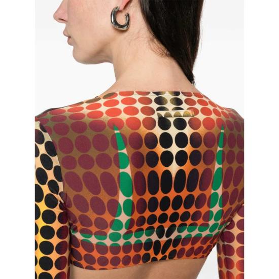  장 폴 고티에 긴팔 티셔츠 팬츠 티셔츠 오렌지/브라운 - JEAN PAUL GAULTIER