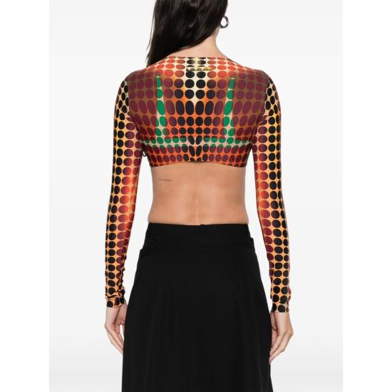  장 폴 고티에 긴팔 티셔츠 팬츠 티셔츠 오렌지/브라운 - JEAN PAUL GAULTIER