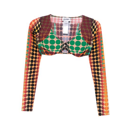  장 폴 고티에 긴팔 티셔츠 팬츠 티셔츠 오렌지/브라운