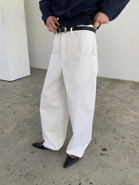  더 엔케이씨 스토어 데님 팬츠 NKC 스토어 리마 팬츠 화이트 - The NKC Store