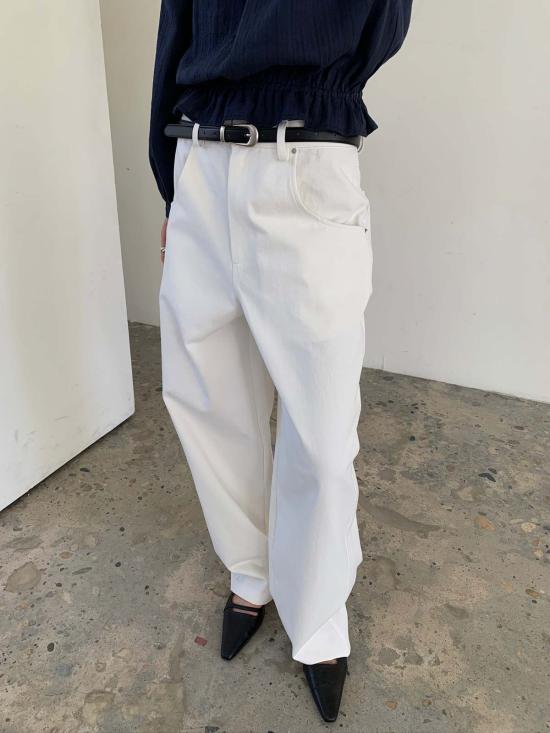  더 엔케이씨 스토어 데님 팬츠 NKC 스토어 리마 팬츠 화이트 - The NKC Store