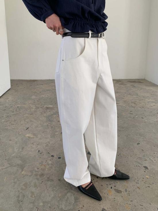  더 엔케이씨 스토어 데님 팬츠 NKC 스토어 리마 팬츠 화이트 - The NKC Store