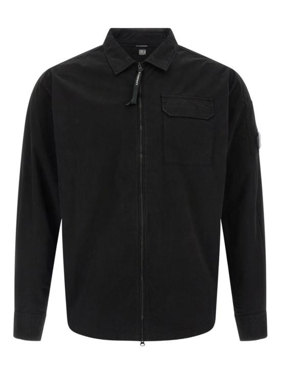  씨피 컴퍼니 봄버 자켓 C.P. 컴퍼니 유기농 면 오버셔츠 재킷 블랙