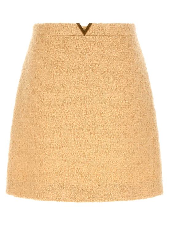  발렌티노 가라바니 숏 스커트 Valentino Garavani V 골드 스커트 베이지