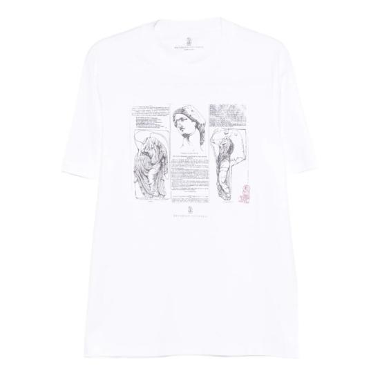  브루넬로 쿠치넬리 반팔 티셔츠 Brunello Cucinelli 티셔츠 화이트