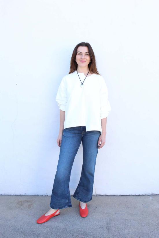  에스비제이 오스틴 스웨터 Sbj 오스틴 핸드다이드 비즈 스웨트셔츠 - SBJ AUSTIN