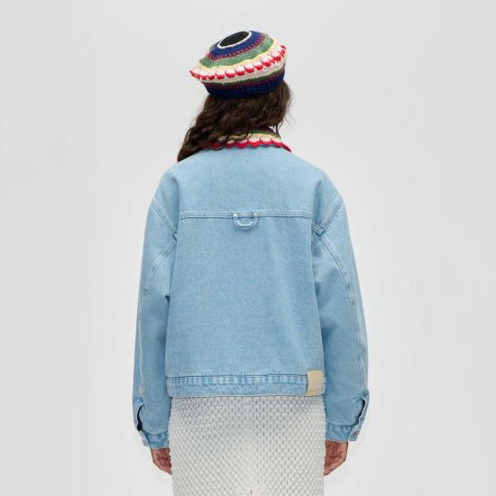  스티네 고야 봄버 자켓 스틴 고야 칼라 크롭 봄버 재킷 데님 블루 - STINE GOYA