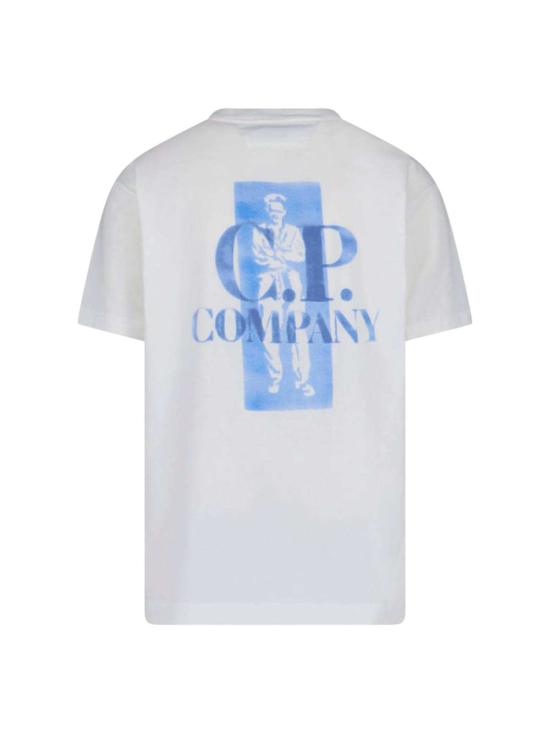  씨피 컴퍼니 반팔 티셔츠 C.P. 회사 로고 티셔츠 (흰색) - C.P. COMPANY