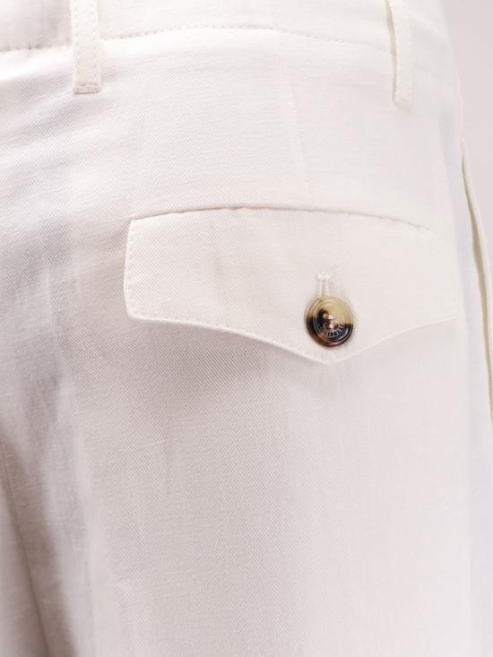  브루넬로 쿠치넬리 스트레이트 팬츠 Brunello Cucinelli 리넨 앤 코튼 팬츠 Neve - BRUNELLO CUCINELLI