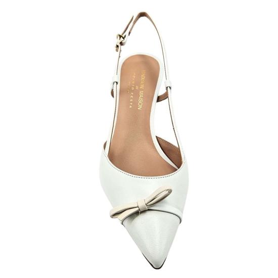  매디슨 메종 힐/펌프스 알레시아 키튼 힐 슬링백 화이트 - MADISON MAISON