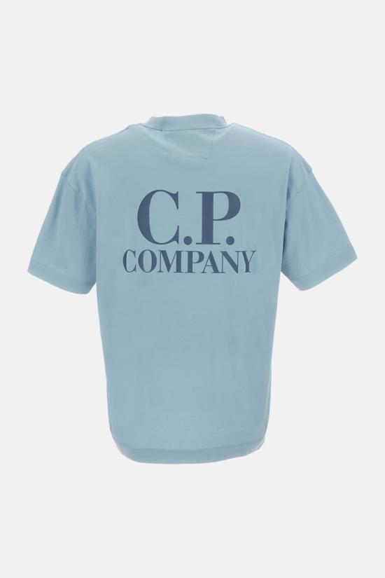  씨피 컴퍼니 반팔 티셔츠 C.P. 컴퍼니 저지 반팔 로고 티셔츠 투명 블루 - C.P. COMPANY