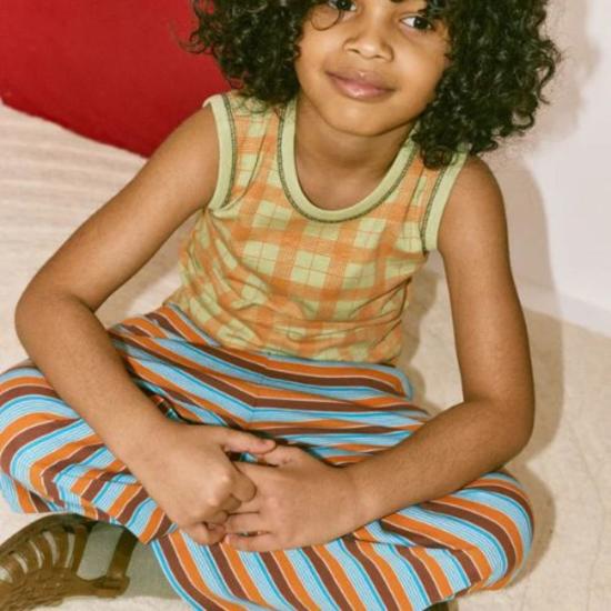  [키즈] Misha & Puff 트레이닝/조거 팬츠 키즈 미샤 & 퍼프 비치  브라이트 스카이 애비뉴 스트라이프 - MISHA & PUFF