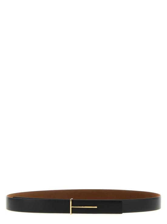  톰포드 가죽 벨트 슬림 T 리버서블 - TOMFORD